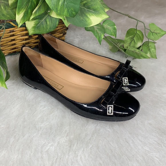 Marc Jacobs Shoes - MARC JACOBS Black Patent Leather Jeweled Flats